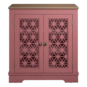 liviland 30 in. storage sideboard buffet accent cabinet - wine red