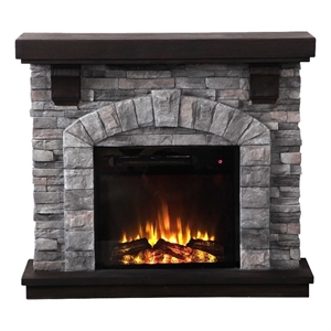 liviland 45 in. freestanding electric fireplace in gray