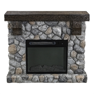 liviland 44 in. freestanding electric fireplace in gray
