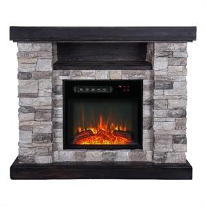 liviland 39 in. freestanding electric fireplace in gray