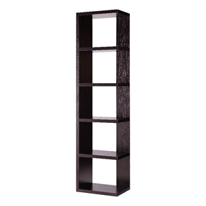smart home furniture 5-shelf contemporary wood display cabinet in red cocoa