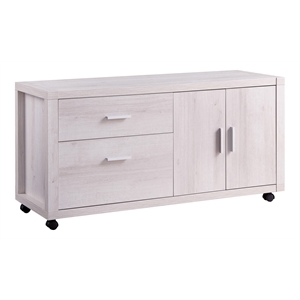 smart home furniture 2-drawer contemporary wood file credenza in white oak