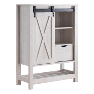 smart home furniture 5-shelf contemporary wood wine cabinet in white oak