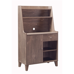 smart home furniture 4-shelf contemporary wood wine cabinet in hazelnut brown