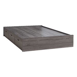 smart home furniture 3-drawer wood twin chest bed in distressed gray