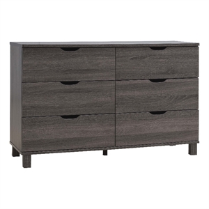smart home furniture 6-drawer contemporary wood dresser in distressed gray