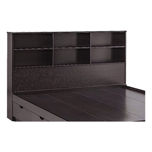 smart home furniture 6-shelf wood twin bookcase headboard in red cocoa
