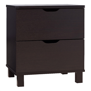 smart home furniture 2-drawer contemporary wood nightstand in red cocoa