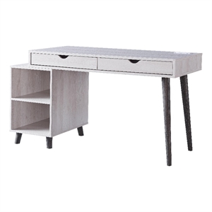 smart home furniture 2-drawer contemporary wood desk in white oak