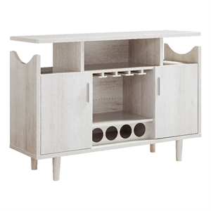 smart home furniture 3-shelf contemporary wood wine cabinet in white oak