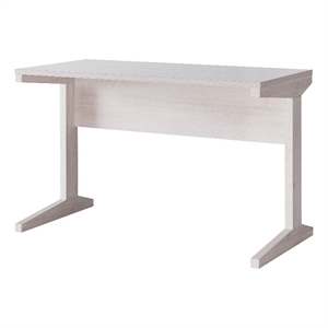 smart home furniture l-shaped contemporary wood desk in white oak
