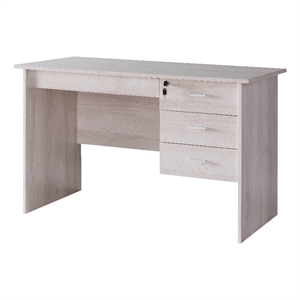 smart home furniture 3-drawer contemporary wood executive desk in white oak