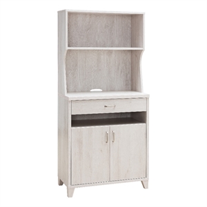 smart home furniture 1-shelf modern wood baker's cabinet in white oak