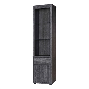 smart home furniture contemporary wood curio cabinet in distressed gray