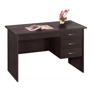 smart home furniture 3-drawer contemporary wood executive desk in red cocoa