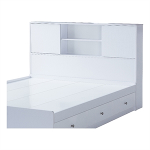 smart home furniture 2-shelf wood full bookcase headboard in white