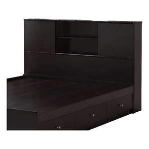 smart home furniture 2-shelf wood twin bookcase headboard in red cocoa