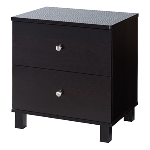 smart home furniture wood nightstand with 2 drawers in red cocoa