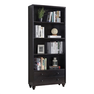 smart home furniture 4-shelf contemporary wood bookcase in red cocoa