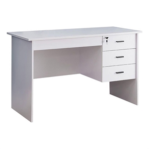 smart home furniture 3-drawer contemporary wood executive desk in white