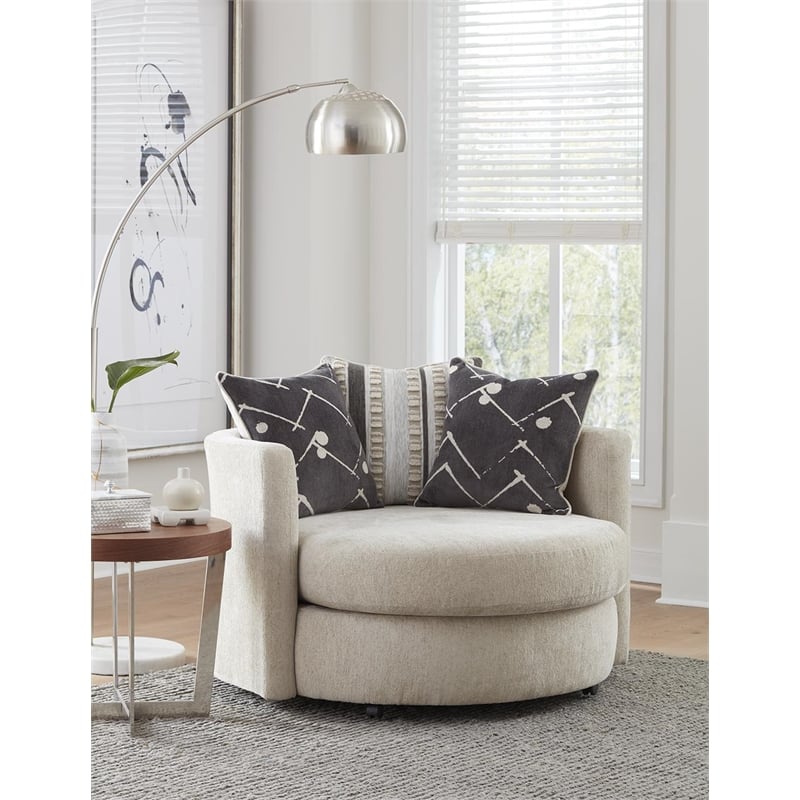 Albany 462 Swivel Chair in Beige/Blue