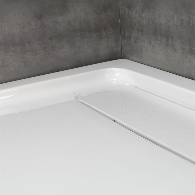 Bel Matte Black Alcove Shower Kit Base and Door 32