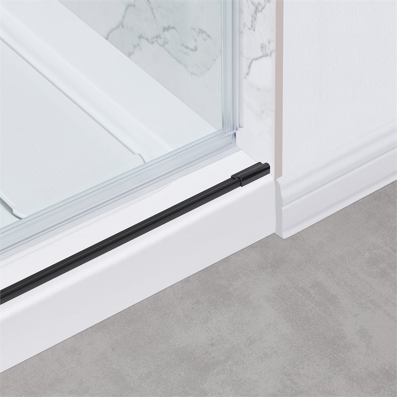 Bel Matte Black Alcove Shower Kit Base and Door 32