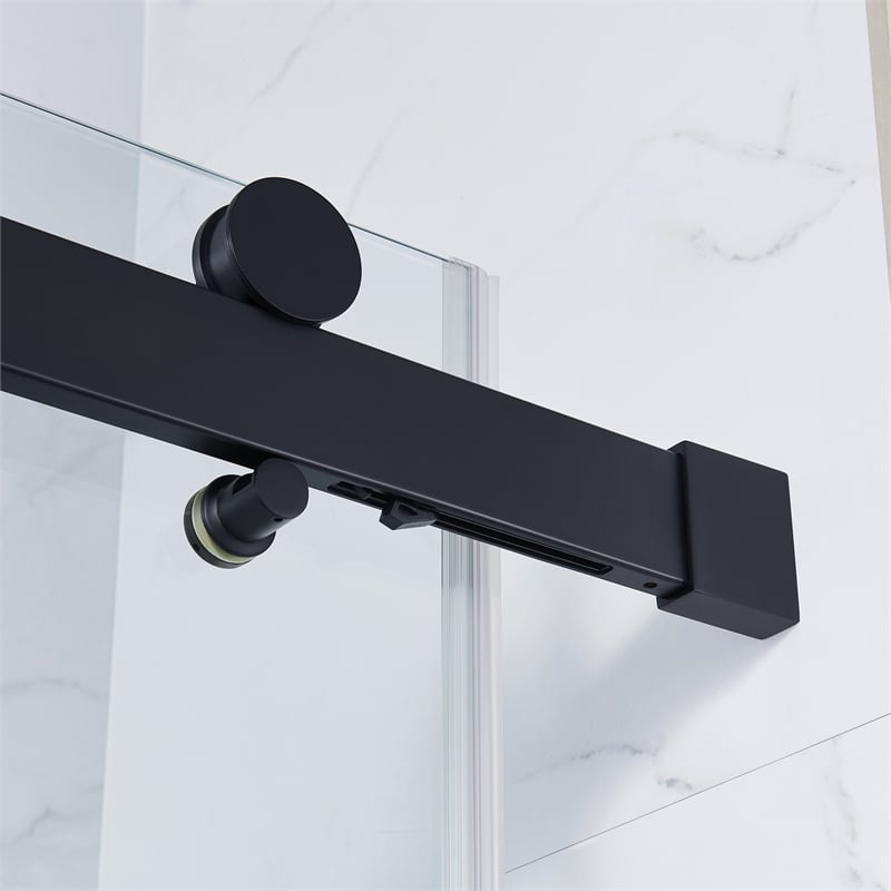Bel Matte Black Alcove Shower Kit Base and Door 32