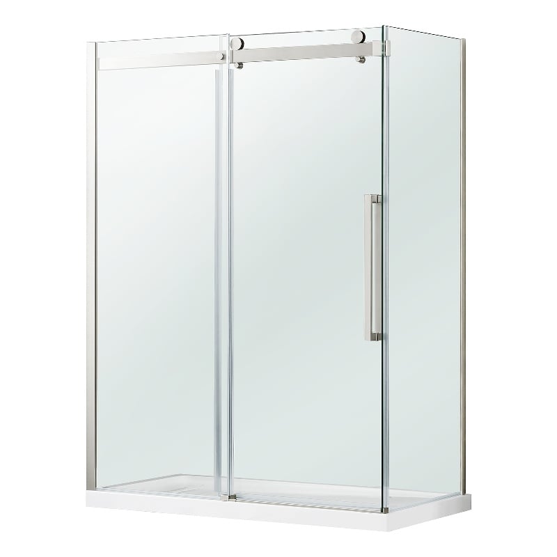 Bel Stainless Steel Corner Shower Kit Base and Door 32