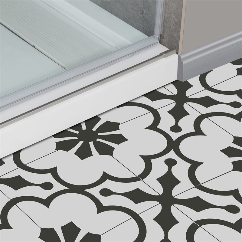 Bel Brushed Nickel Alcove Shower Kit Base and Door 36