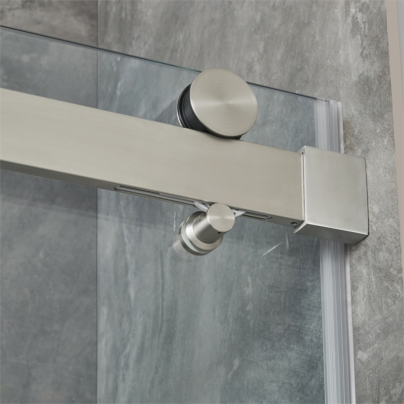 Bel Brushed Nickel Alcove Shower Kit Base and Door 36