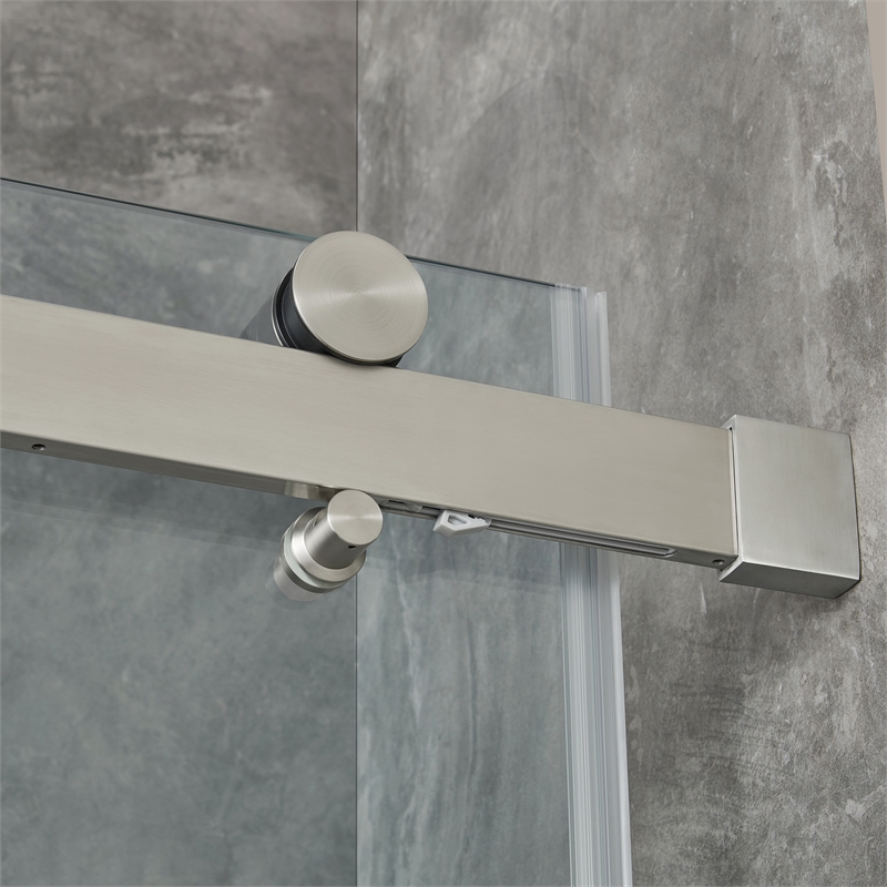 Bel Brushed Nickel Alcove Shower Kit Base and Door 36