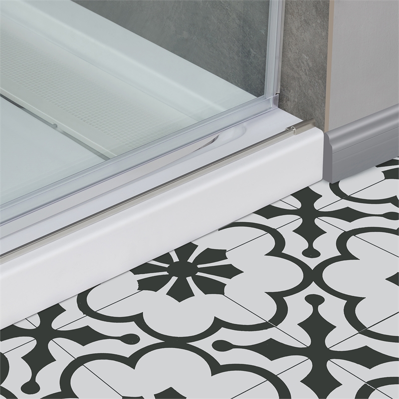 Bel Brushed Nickel Alcove Shower Kit Base and Door 32