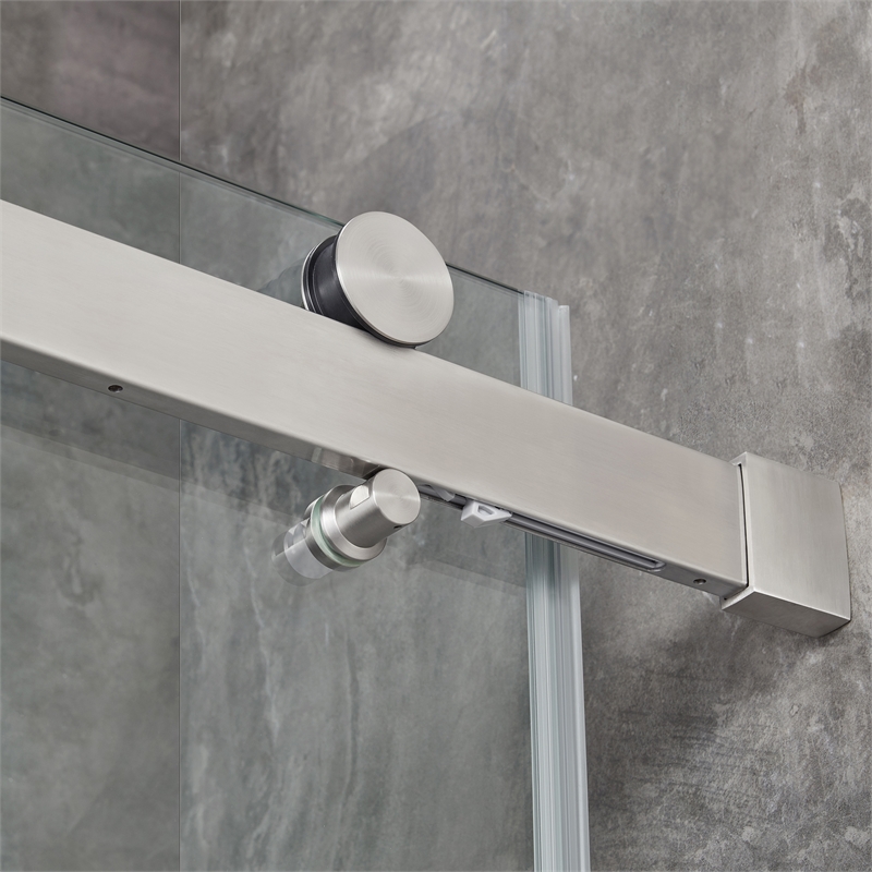 Bel Brushed Nickel Alcove Shower Kit Base and Door 32