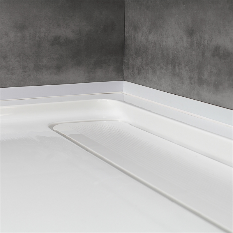 Bel Brushed Nickel Alcove Shower Kit Base and Door 32