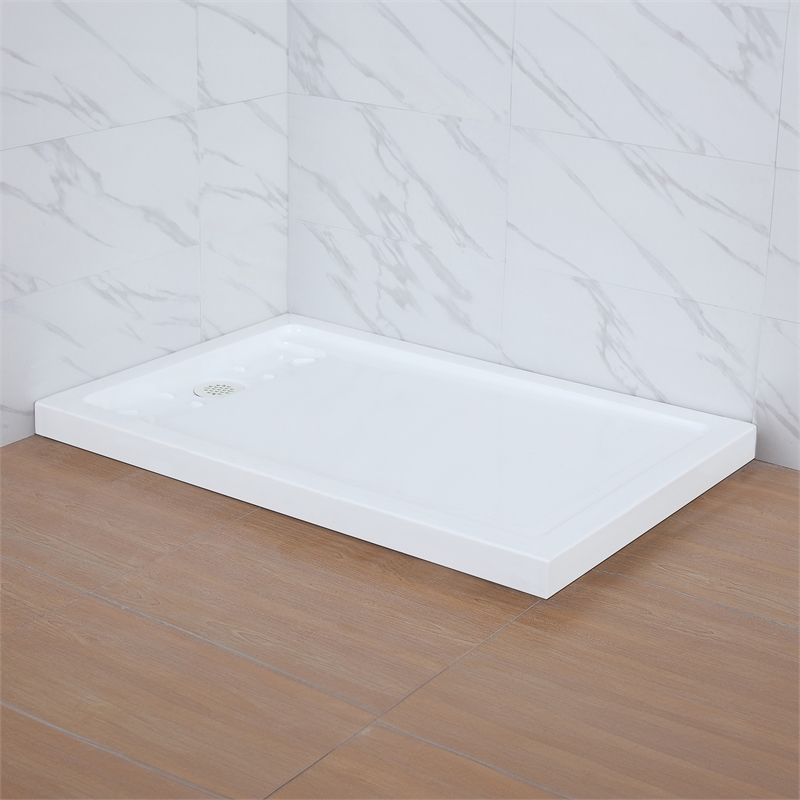 Bel Brushed Nickel Alcove Shower Kit Base and Door 32