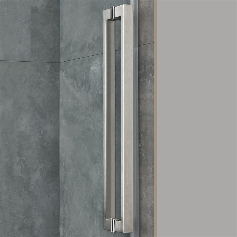 Bel Brushed Nickel Alcove Shower Kit Base and Door 32