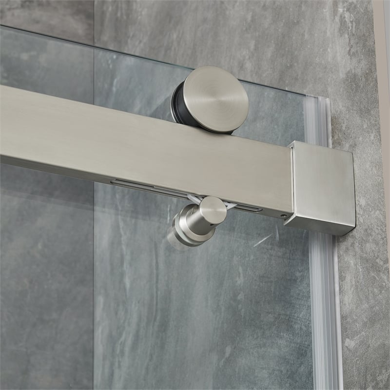 Bel Brushed Nickel Alcove Shower Kit Base and Door 32