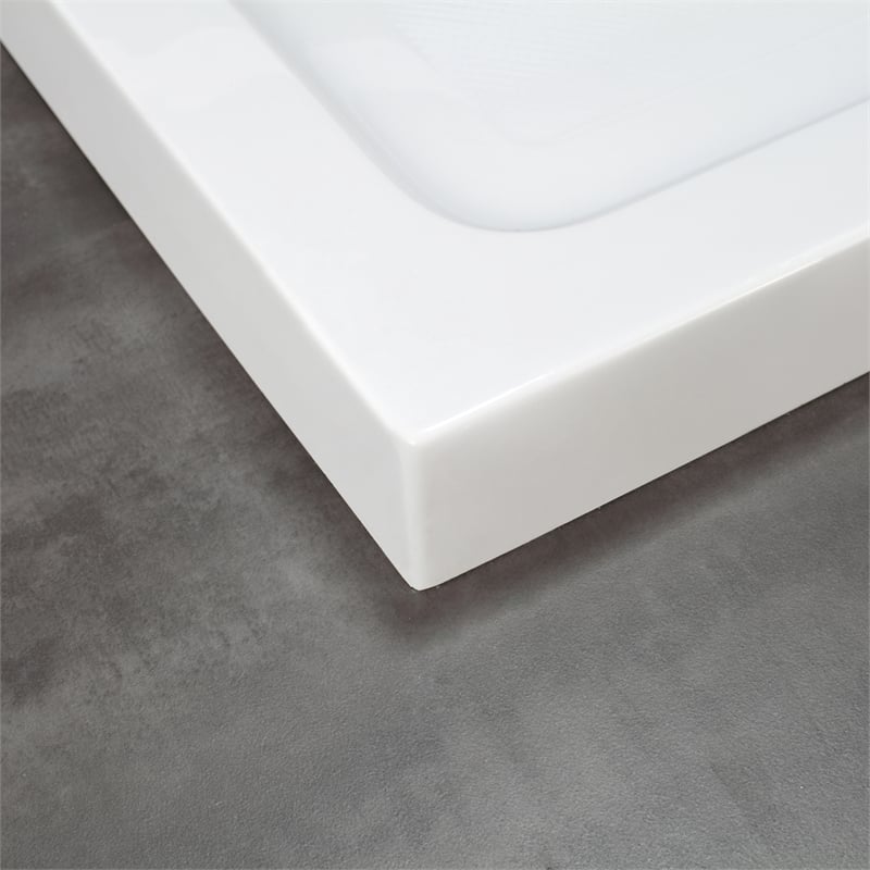 Bel Brushed Nickel Alcove Shower Kit Base and Door 32