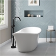 Athena 1-Handle Freestanding Roman Tub Faucet with Hand Shower in Matte Black