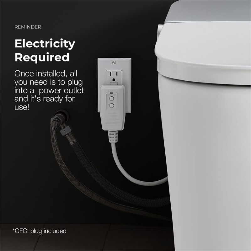 Ove Clarke Dual-Flush Hands-Free Smart Bidet Toilet with Built-in Tank