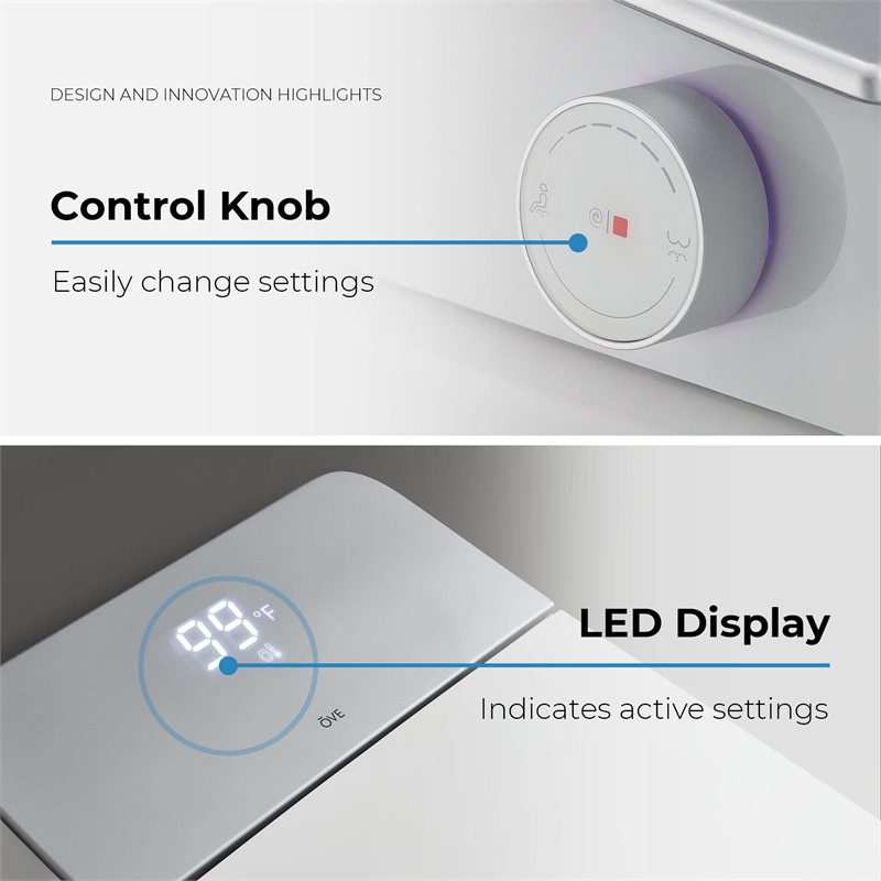 Ove Clarke Dual-Flush Hands-Free Smart Bidet Toilet with Built-in Tank