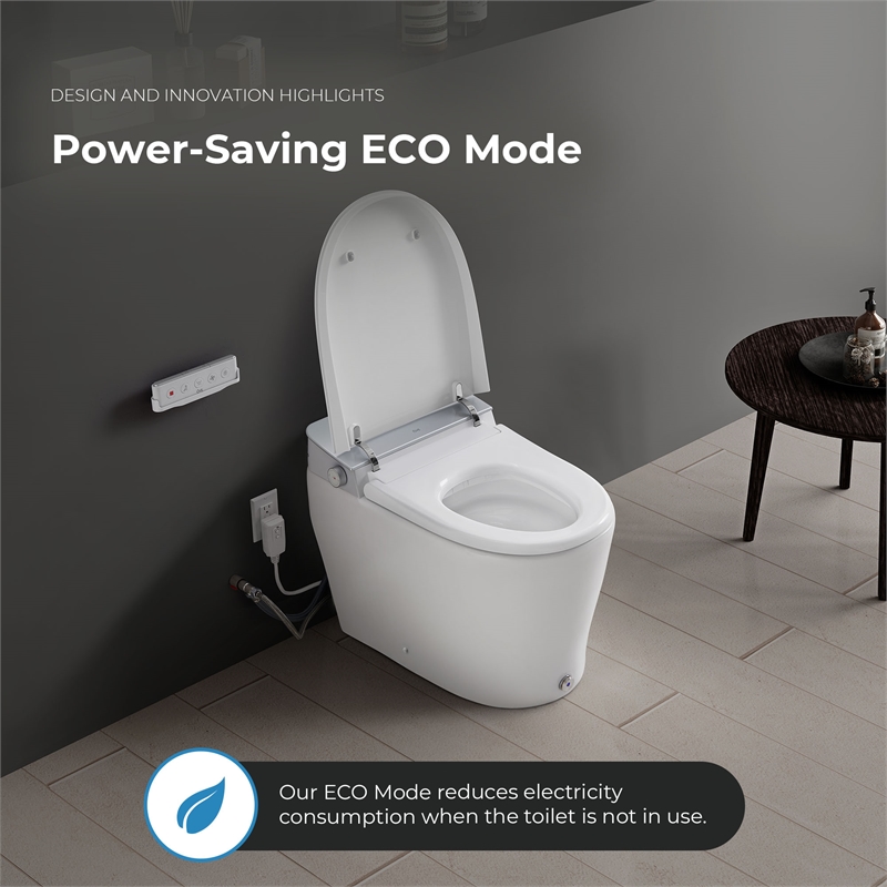 Ove Clarke Dual-Flush Hands-Free Smart Bidet Toilet with Built-in Tank