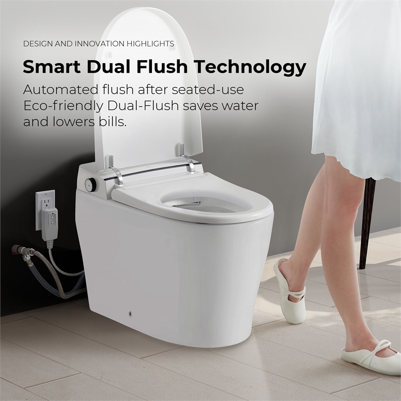 Ove Ella Dual-Flush Smart Bidet Toilet with Built-in Tank