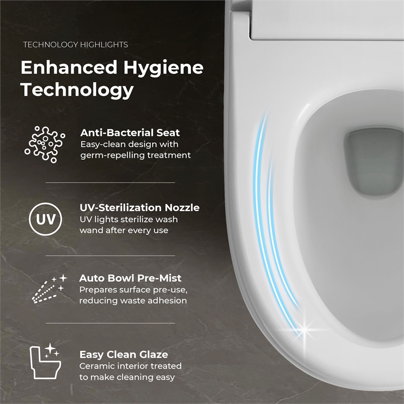 Ove Ella Dual-Flush Smart Bidet Toilet with Built-in Tank