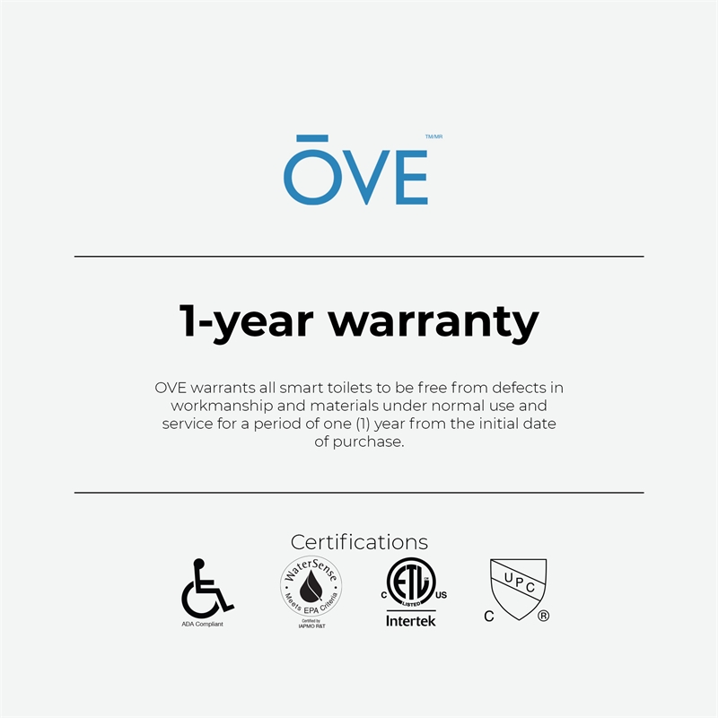 Ove Ella Dual-Flush Smart Bidet Toilet with Built-in Tank