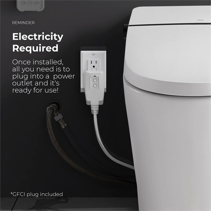 OVE Ella Dual-Flush Smart Bidet Toilet with Built-in Tank