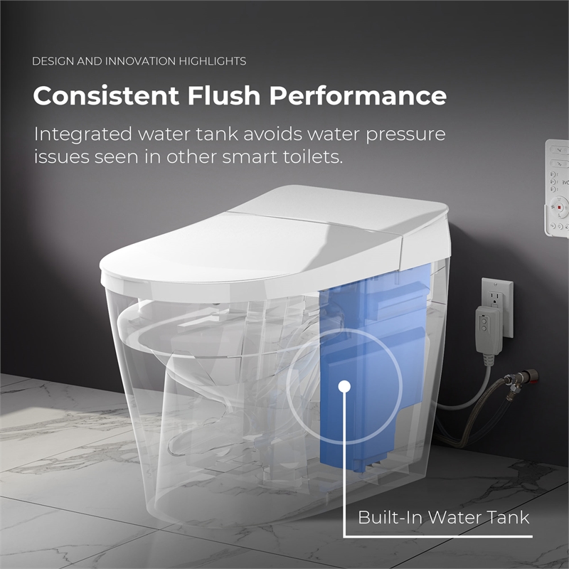 OVE Ella Dual-Flush Smart Bidet Toilet with Built-in Tank