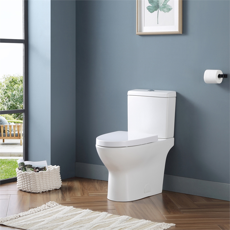 Beverly 2-Piece 1.1/1.6 GPF Dual-Flush Elongated Toilet in White Seat Included