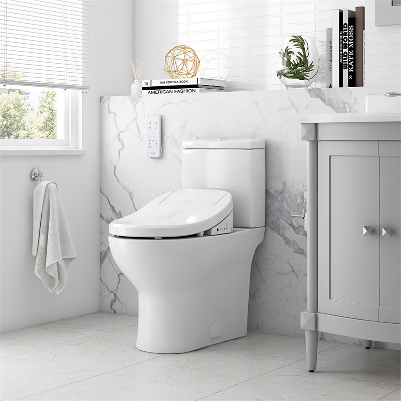 Felix 2-Piece 1.06/1.28 GPF Dual-Flush Elongated Toilet with Smart Bidet Seat